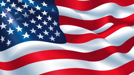 Fototapeta premium Waving American Flag: A Symbol of Freedom and Patriotism