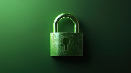 Green Padlock Icon Environtment Safety Technology