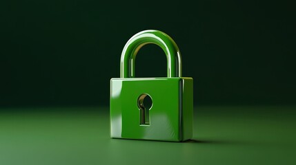 Green Padlock Icon Environtment Safety Technology