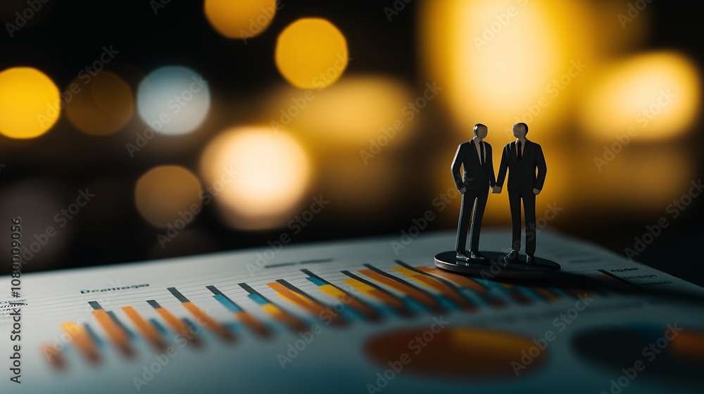 Poster Analysis of customer segmentation data showcased with miniature figures against a vibrant bokeh background for business insight and strategy development.