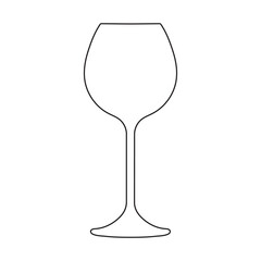 Glass of wine vector icon on white background