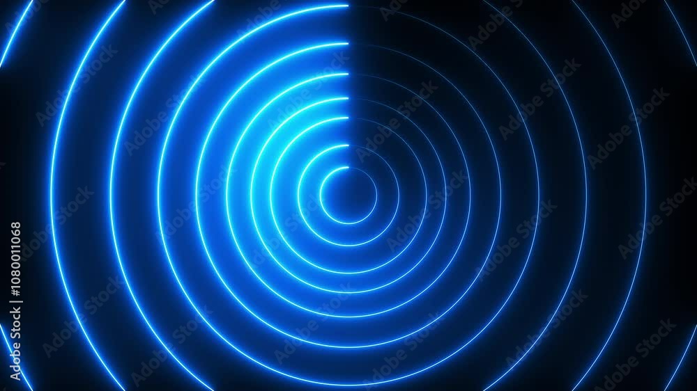 Aufkleber abstract glowing neon circle background. computer generated 3d render