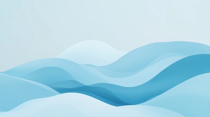 Fototapeta premium Abstract Blue Wave Background - Minimalist Digital Art