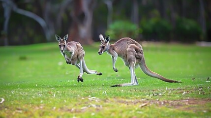 two kangaroos with sharp eyes