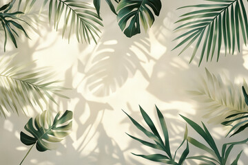Fototapeta premium leafy green background with a few leaves and a few other leaves in the foreground. The leaves are in various shades of green and yellow