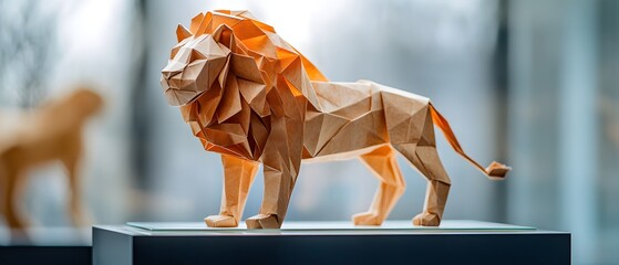 Origami - Folding paper in the shape of Leo Zodiac (born between Jul 23 – Aug 22) The message is that even though it is just paper, if you try your best, it can lift you up on a pedestal gracefully.