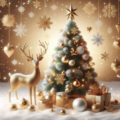 christmas background with christmas tree