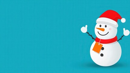 Snowman holding 'Best Christmas Deals' tag