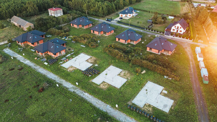 Rural housing development near agricultural land