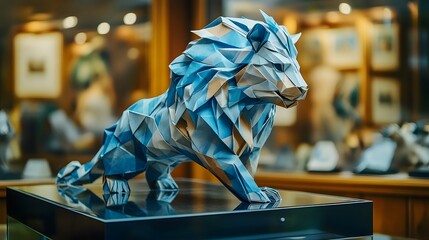 Origami - Folding paper in the shape of Leo Zodiac (born between Jul 23 – Aug 22) The message is that even though it is just paper, if you try your best, it can lift you up on a pedestal gracefully.