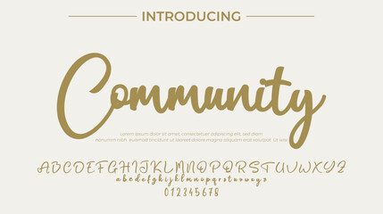 Community Font Stylish brush painted an uppercase vector letters, alphabet, typeface