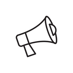 Bullhorn icon outline set sign
