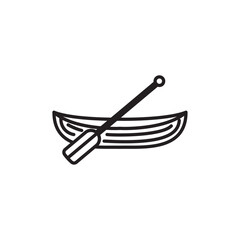 Canoe icon outline set sign