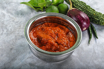 Indian cuisine - butter chicken with sauce