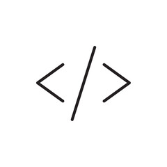 Obraz premium Code icon outline set sign