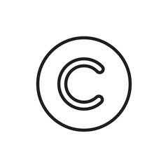 Copyright icon outline set sign