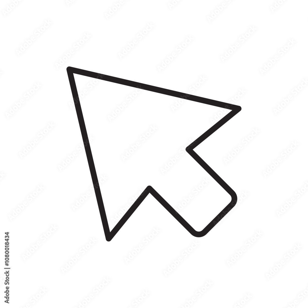 Poster cursor arrow icon outline set sign