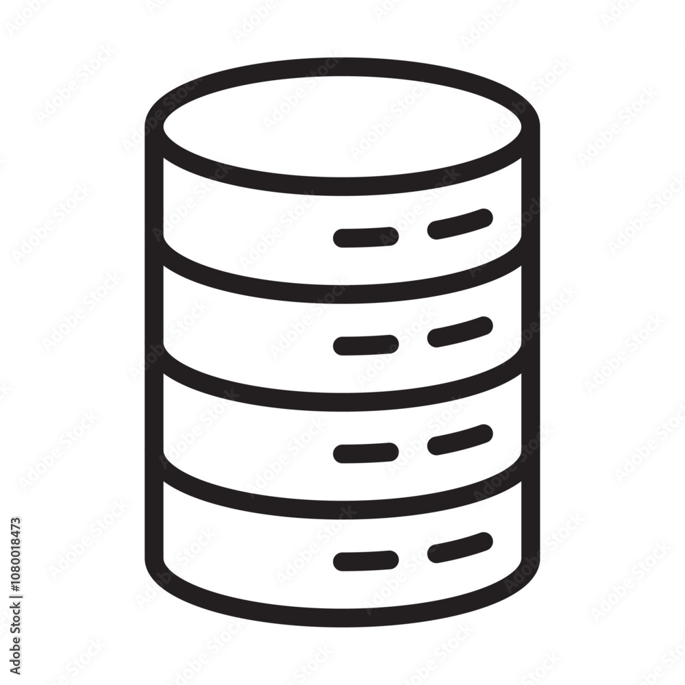 Poster database icon outline set sign