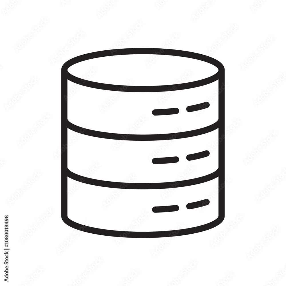 Poster database icon outline set sign