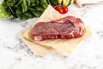 Raw rib eye beef premium steak