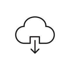 Download from Cloud icon outline set sign