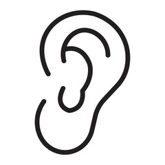 Ear icon outline set sign