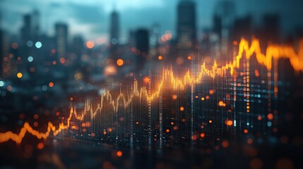 Naklejka premium Graph showing upward profit trend over time