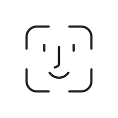 Face id icon outline set sign