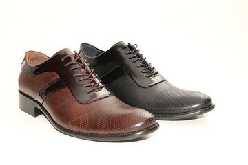 Men's shoes for daily use. Side view and unbranded shoe models