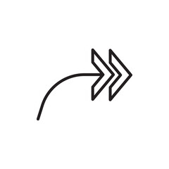 Forward icon outline set sign