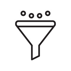 Funnel icon outline set sign