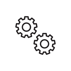 Gears icon outline set sign