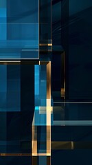 Futuristic Multi-Layered Glass and Acrylic Design with Cool Blue Hues
