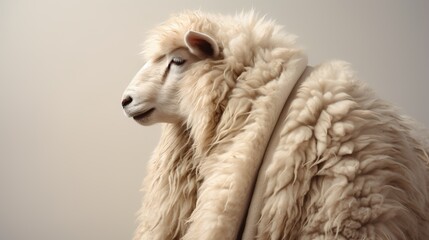 Fototapeta premium Close-Up Photography of Realistic Sheep with Luxurious Wool Textures Showcasing the Beauty of Nature and Farm Life