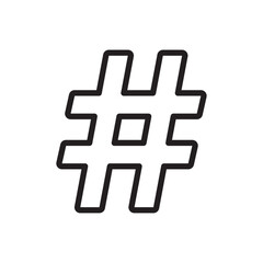 Hashtag icon outline set sign