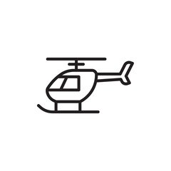 Helicopter icon outline set sign