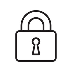 Lock icon outline set sign