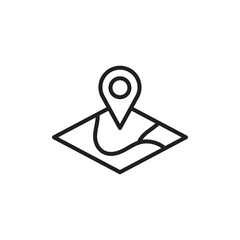 Map icon outline set sign