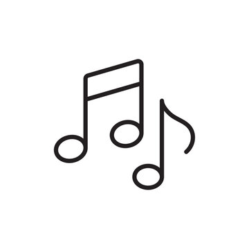 recommend clip art: Music note icon outline set sign