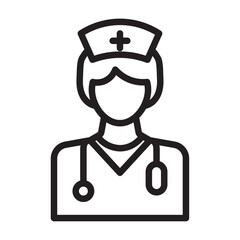 Nurse icon outline set sign