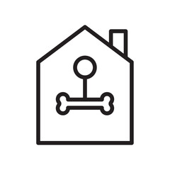 Pet house icon outline set sign