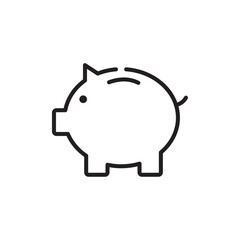 Piggy bank icon outline set sign