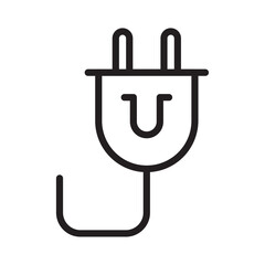 Plug icon outline set sign