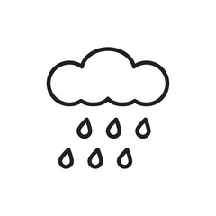 Rain icon outline set sign