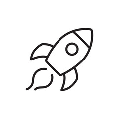 Rocket icon outline set sign