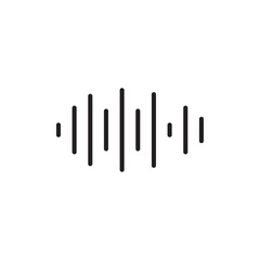 Sound wave icon outline set sign