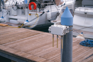 Router installed on dock near water