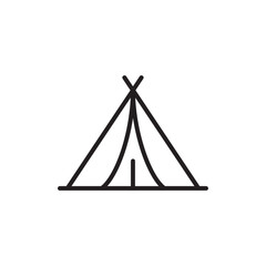 Tent icon outline set sign