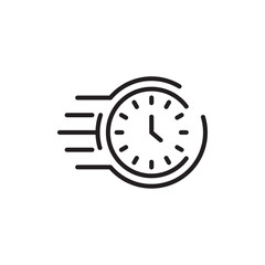 Time fast icon outline set sign