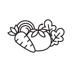 Vegetable icon outline set sign